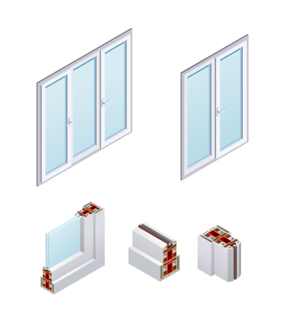 PVC Windows Isometric Icons